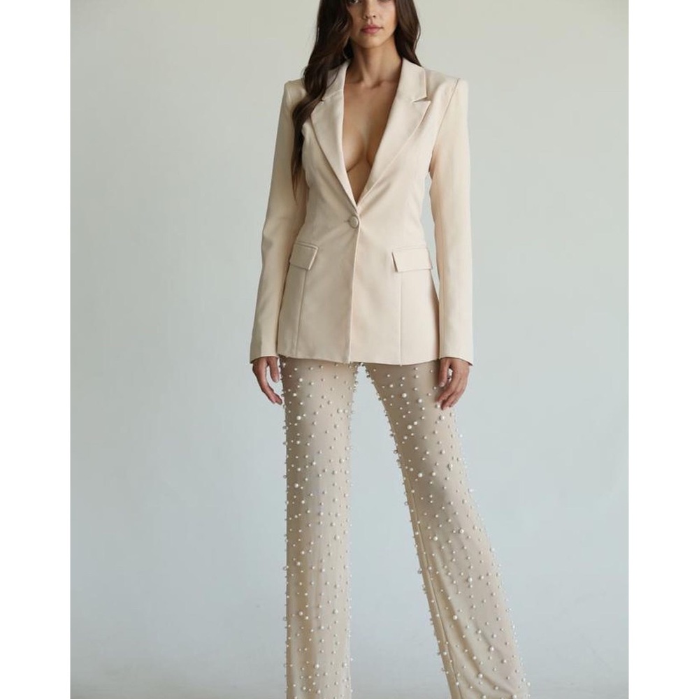SOLD OUT NUDE AND PEARL PANT SUIT